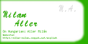 milan aller business card