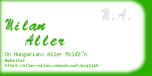 milan aller business card